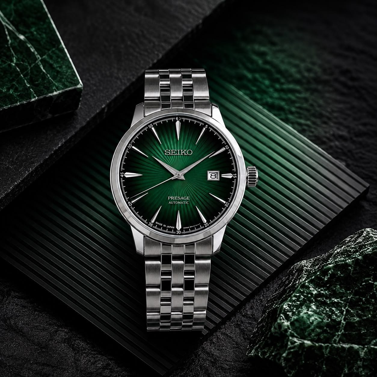 Seiko Presage Cocktail Time "Mockingbird" Green Dial Automatic Watch Gallery