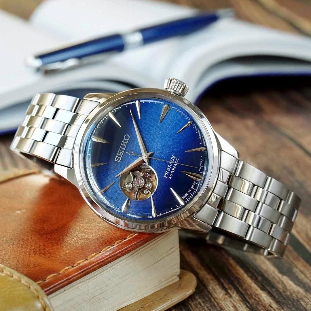 Seiko Presage Cocktail Time — Open Heart "Blue Moon" Edition (Model Reference: SSA441J1 / Automatic Mechanical Series) Gallery