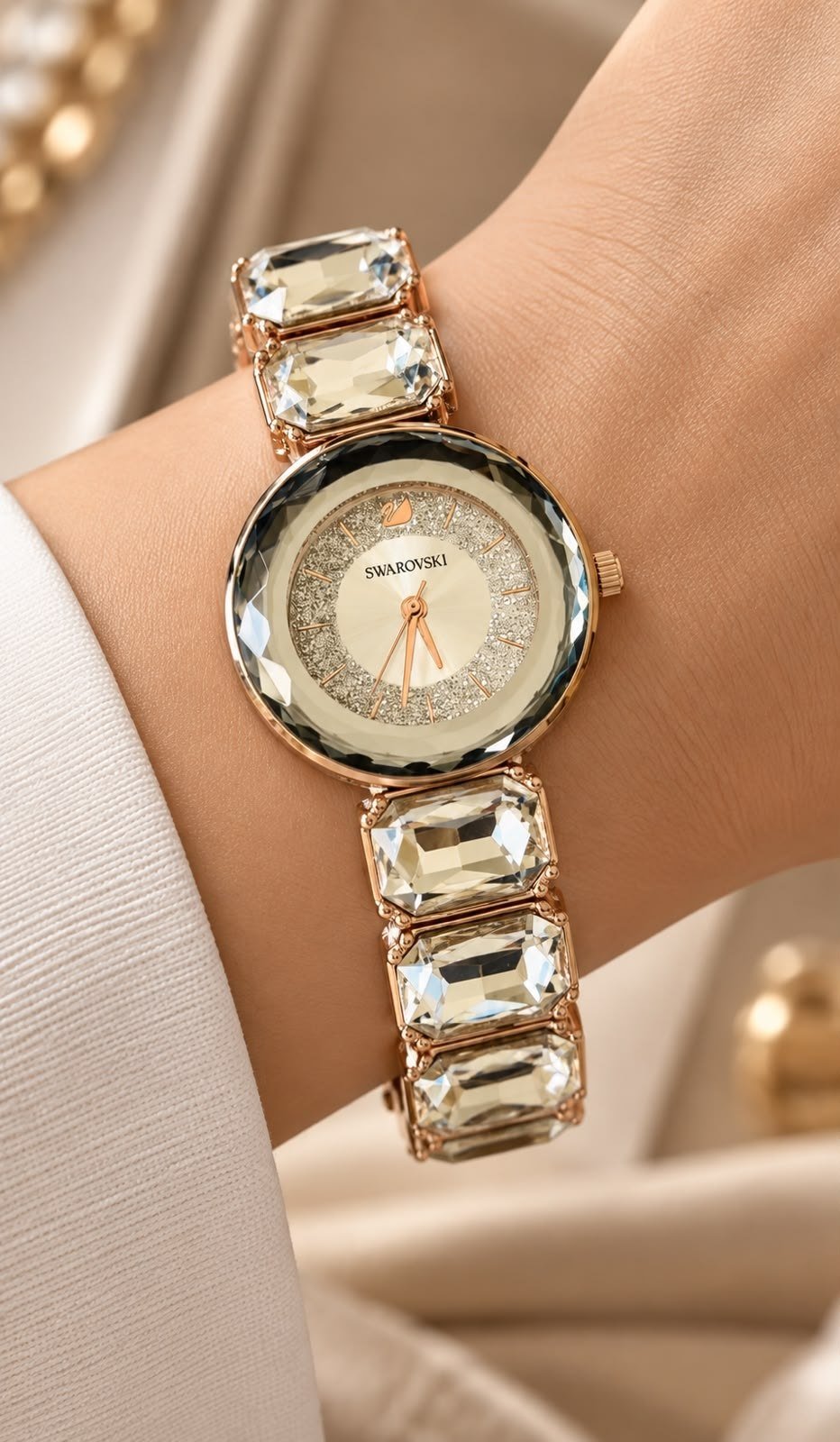Swarovski Lucent / Crystalline Octagon Crystal Gem Bracelet Watch Hover