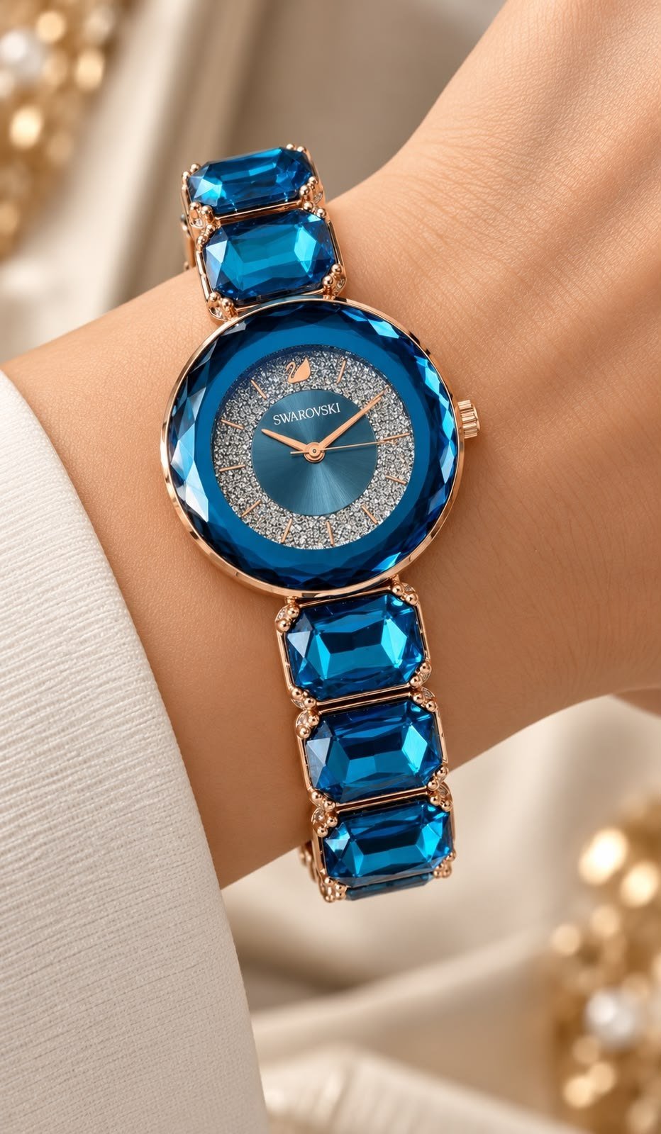 Swarovski Lucent / Crystalline Octagon Crystal Gem Bracelet Watch Gallery