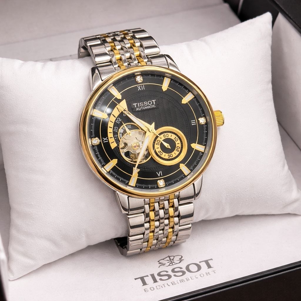 Tissot Automatic Open-Heart / Skeleton Dial Two-Tone Luxury Watch Hover