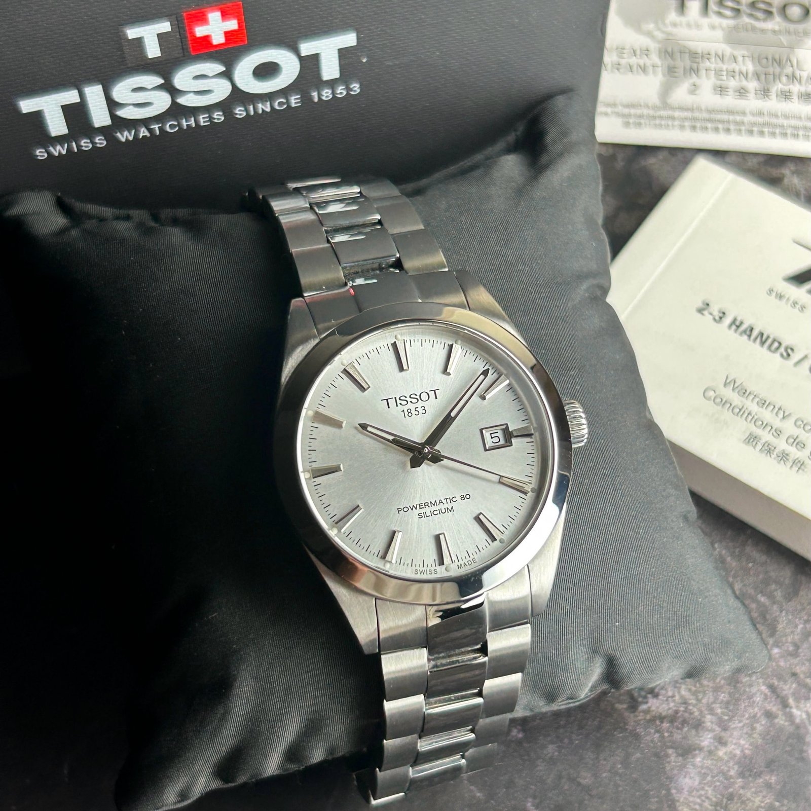 Tissot Gentleman Powermatic 80 Silicium Silver Dial Stainless Steel Watch Gallery