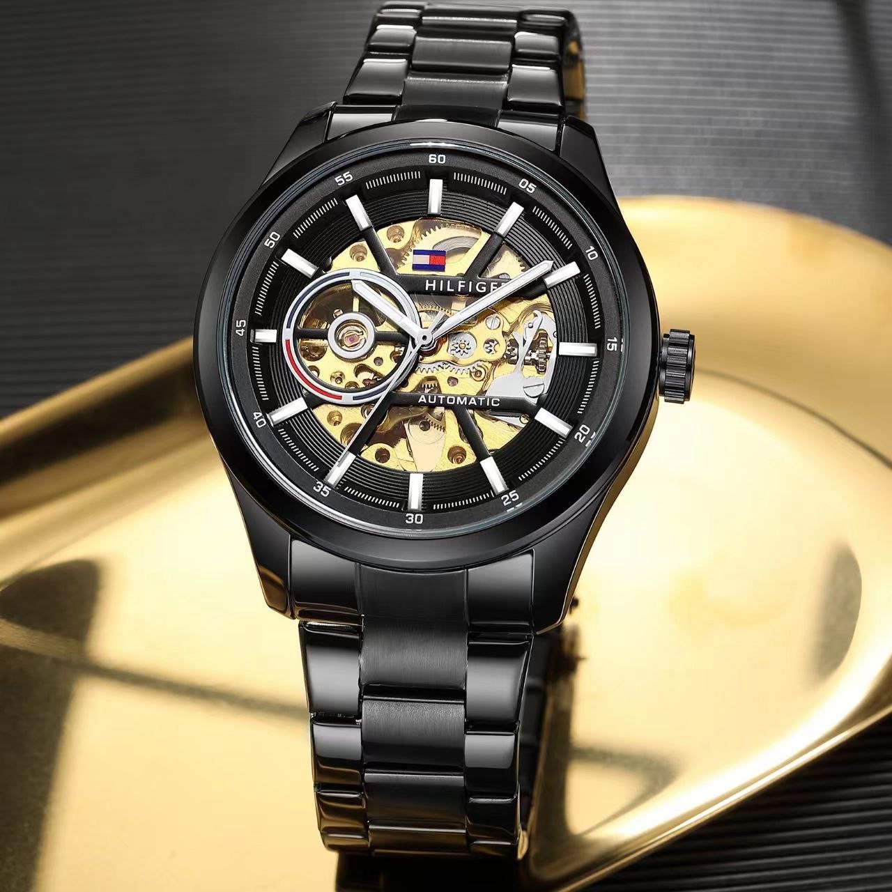 Tommy Hilfiger Automatic Skeleton Metal Strap Watch (Master Copy/Replica Edition) Gallery