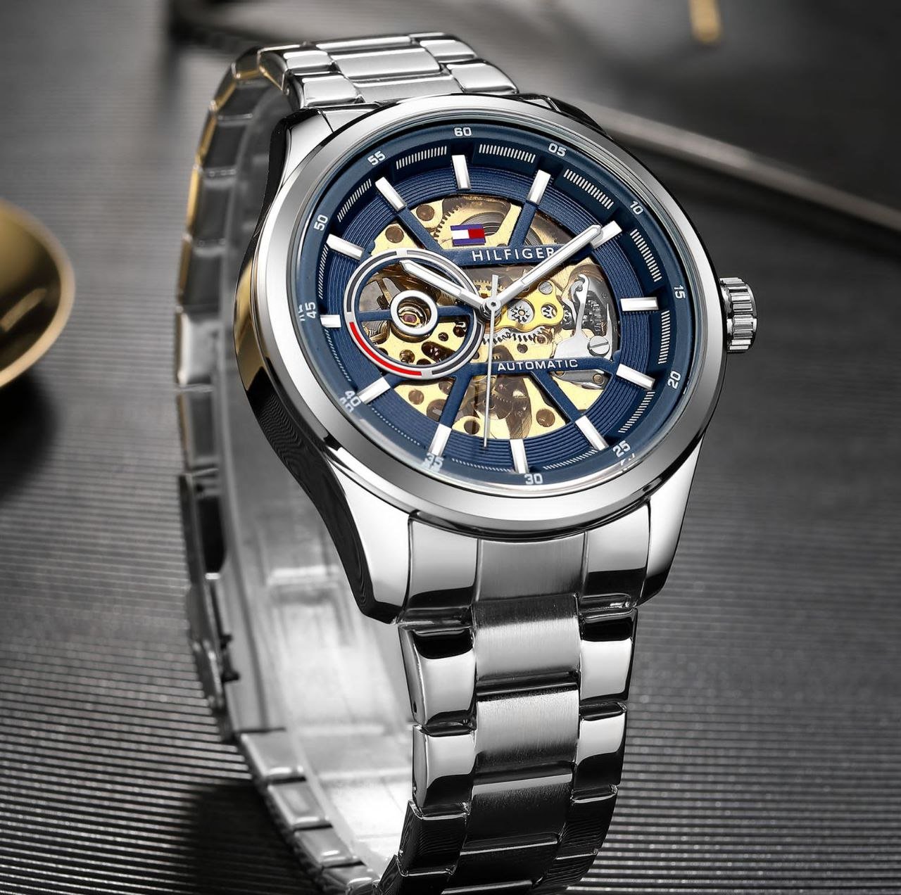 Tommy Hilfiger Automatic Skeleton Metal Strap Watch (Master Copy/Replica Edition) Gallery