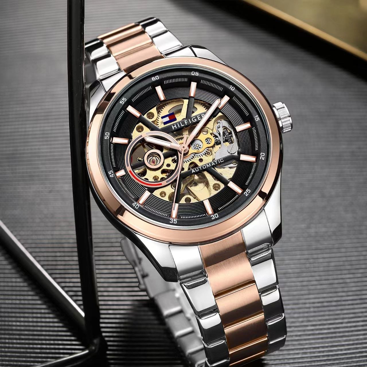 Tommy Hilfiger Automatic Skeleton Metal Strap Watch (Master Copy/Replica Edition) Gallery