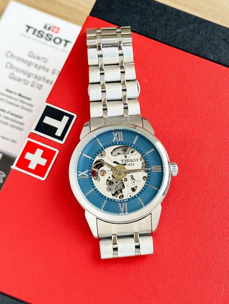 Tissot-Inspired Skeleton/Open-Heart Automatic Watch (Master Copy/Replica Design) Hover