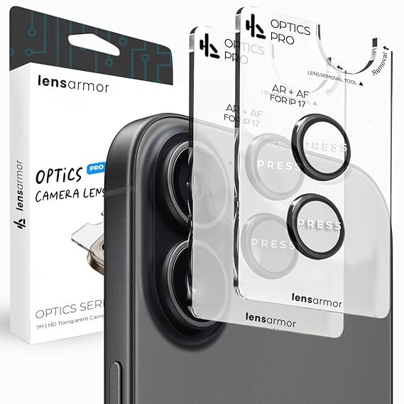 Iphone 17 Camera Lens  Protector Black Hover