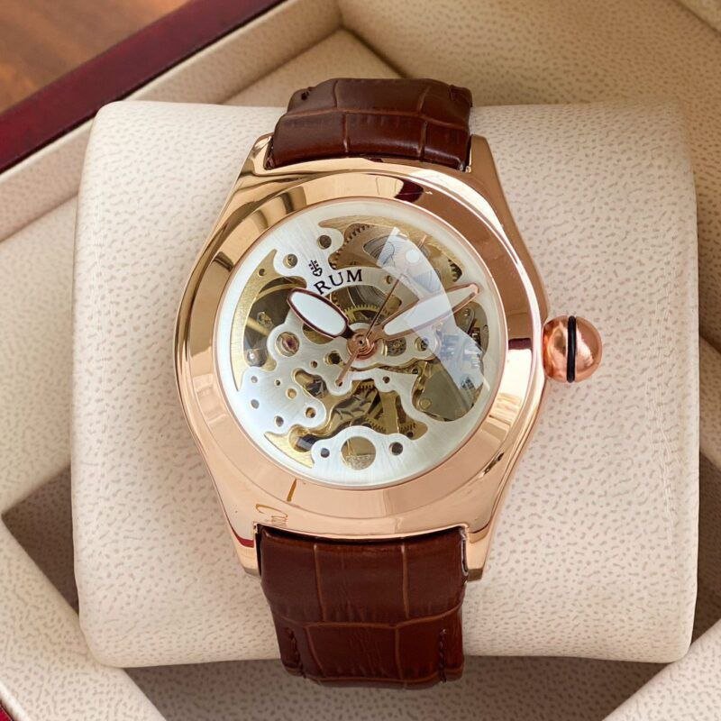 Corum-Inspired Skeleton/Open-Work Automatic Leather Strap Watch (Master Copy/Replica Edition)