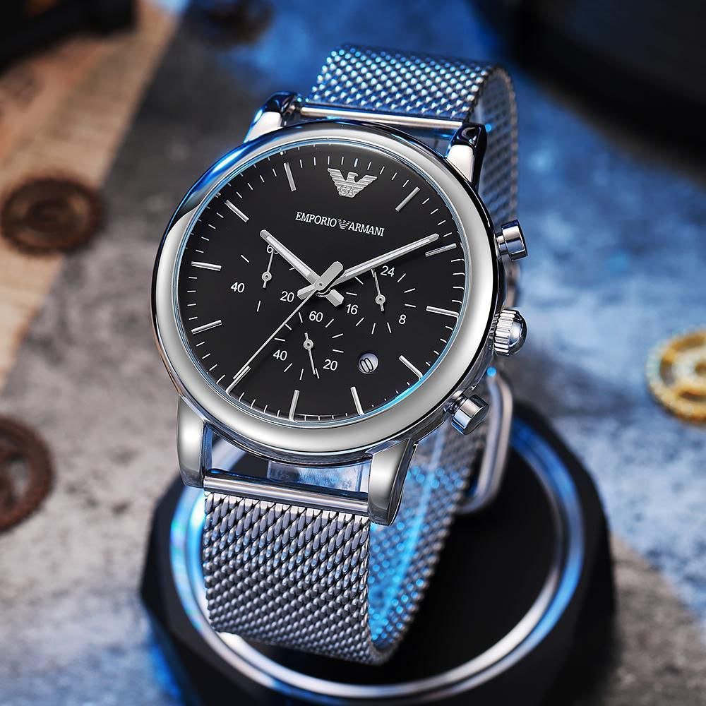 Emporio Armani-Inspired Mesh Strap Chronograph Watch (Master Copy/Replica Design)
