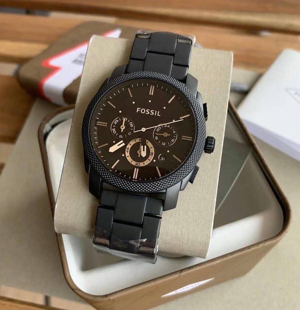 Fossil Machine Chronograph Black Stainless Steel Watch