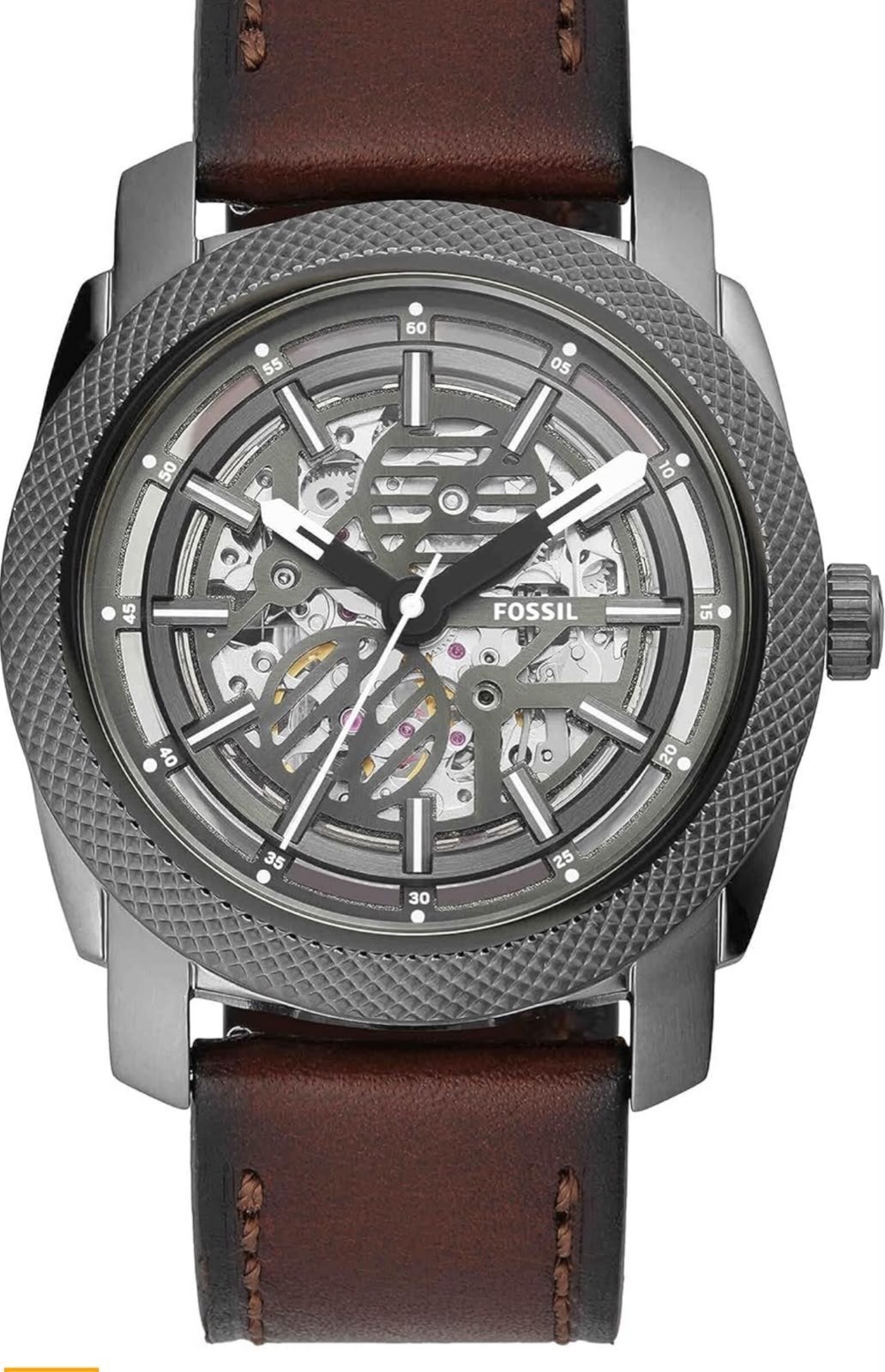 Fossil Machine Townsman Automatic Dark Brown Leather Watch