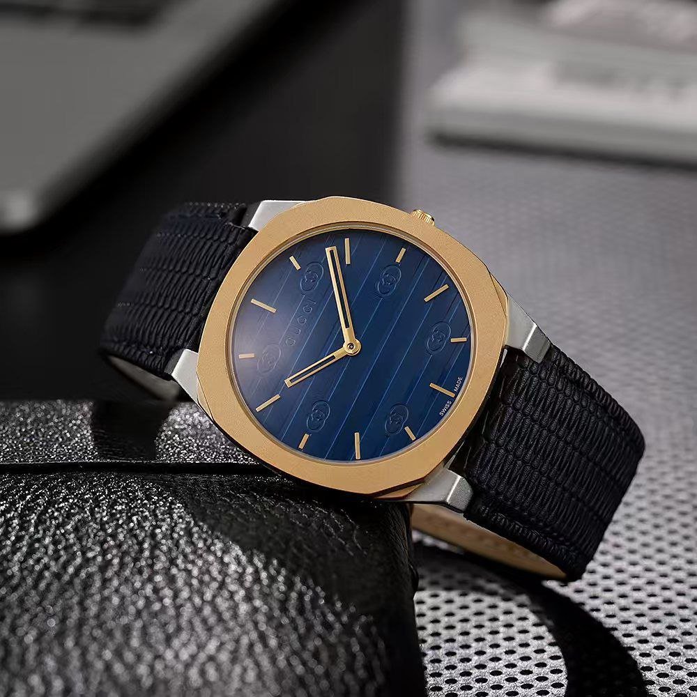 Gucci-Inspired Cushion-Case Striped Dial Fashion Watch (Master Copy/Replica Design)