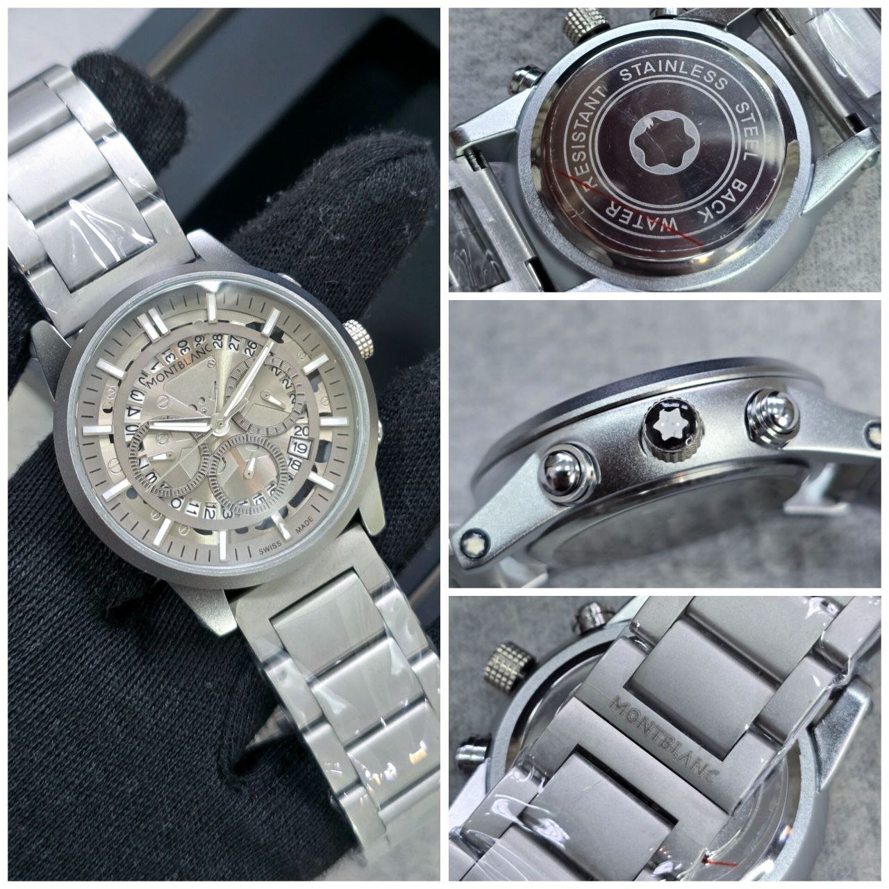 Montblanc TimeWalker Chronograph (Sleek Gunmetal Grey / Stainless Steel Case with Charcoal Grey Multilayer Dial and Matching Metal Bracelet) — Model