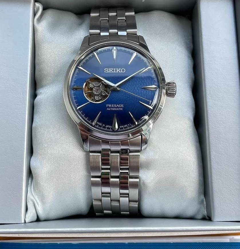 Seiko Presage Cocktail Time — Open Heart "Blue Moon" Edition (Model Reference: SSA441J1 / Automatic Mechanical Series)